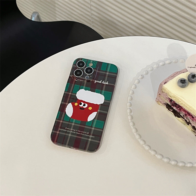 Christmas Checkered Sock Holder Phone Case