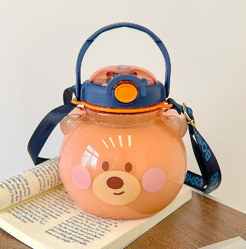 Cute Bear Head Pot Belly Water Bottle