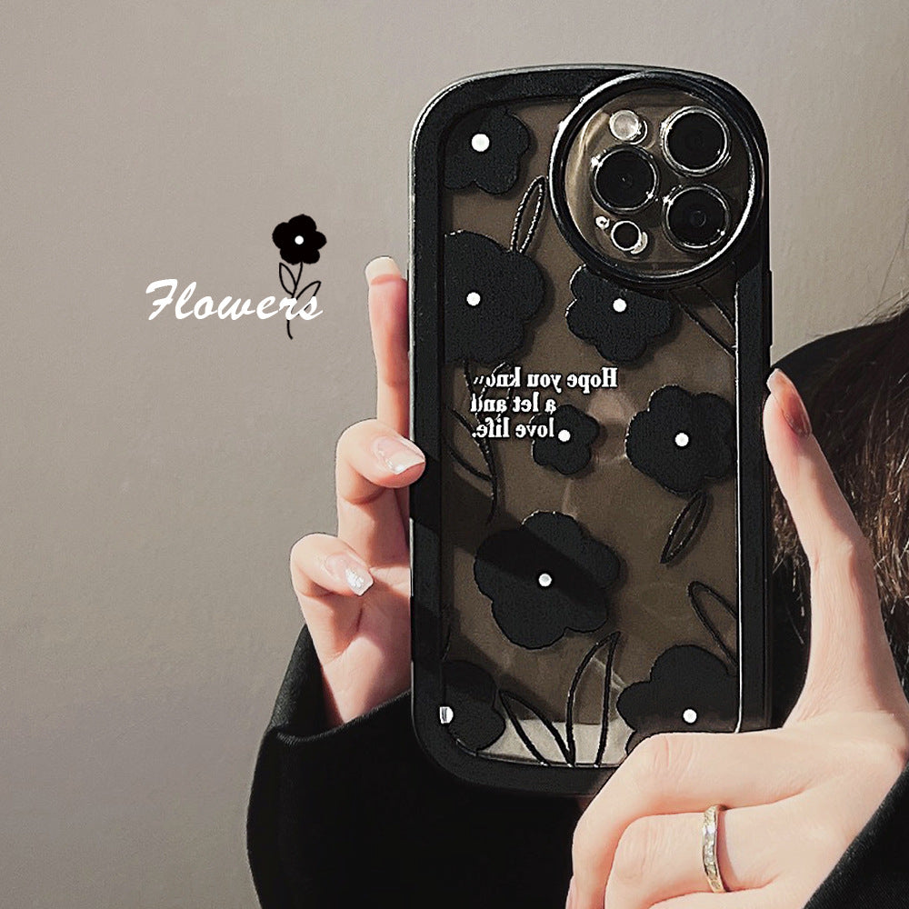 Black Flowers Phone Case