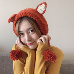 Kawaii Fox Ear Knit Hat