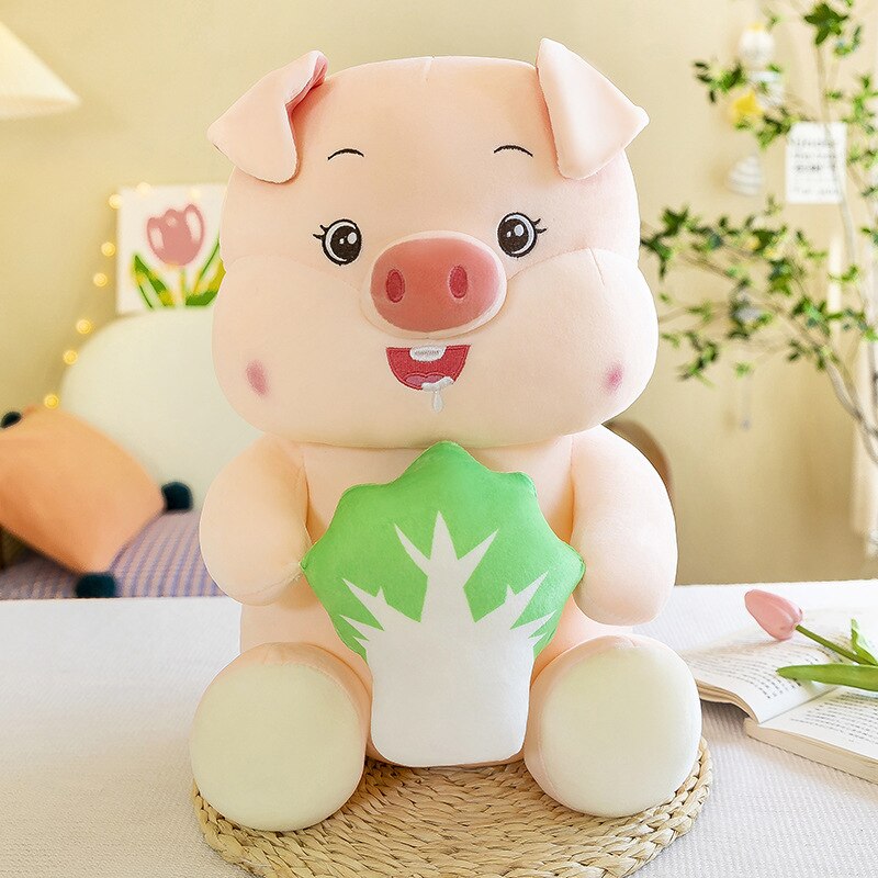 35-55cm lovely Plush Toy Cute Pink pig  Doll Cartoon Animal pig Cloth Doll   Lucky Cabbage lollipops Christmas Birthday Gift