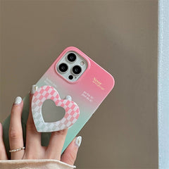 Gradient Love Mirror Holder Phone Case