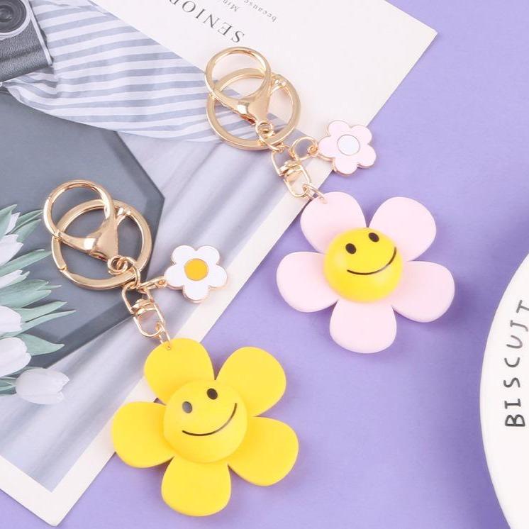 Cute Smiling Sunflower Keychain