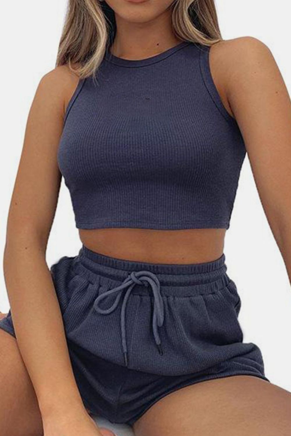 Top and Drawstring Shorts Set