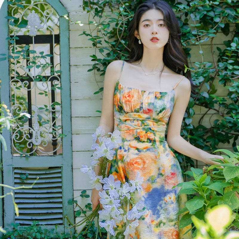 Summer Garden 2-Piece Floral Print Cottagecore Dress Set
