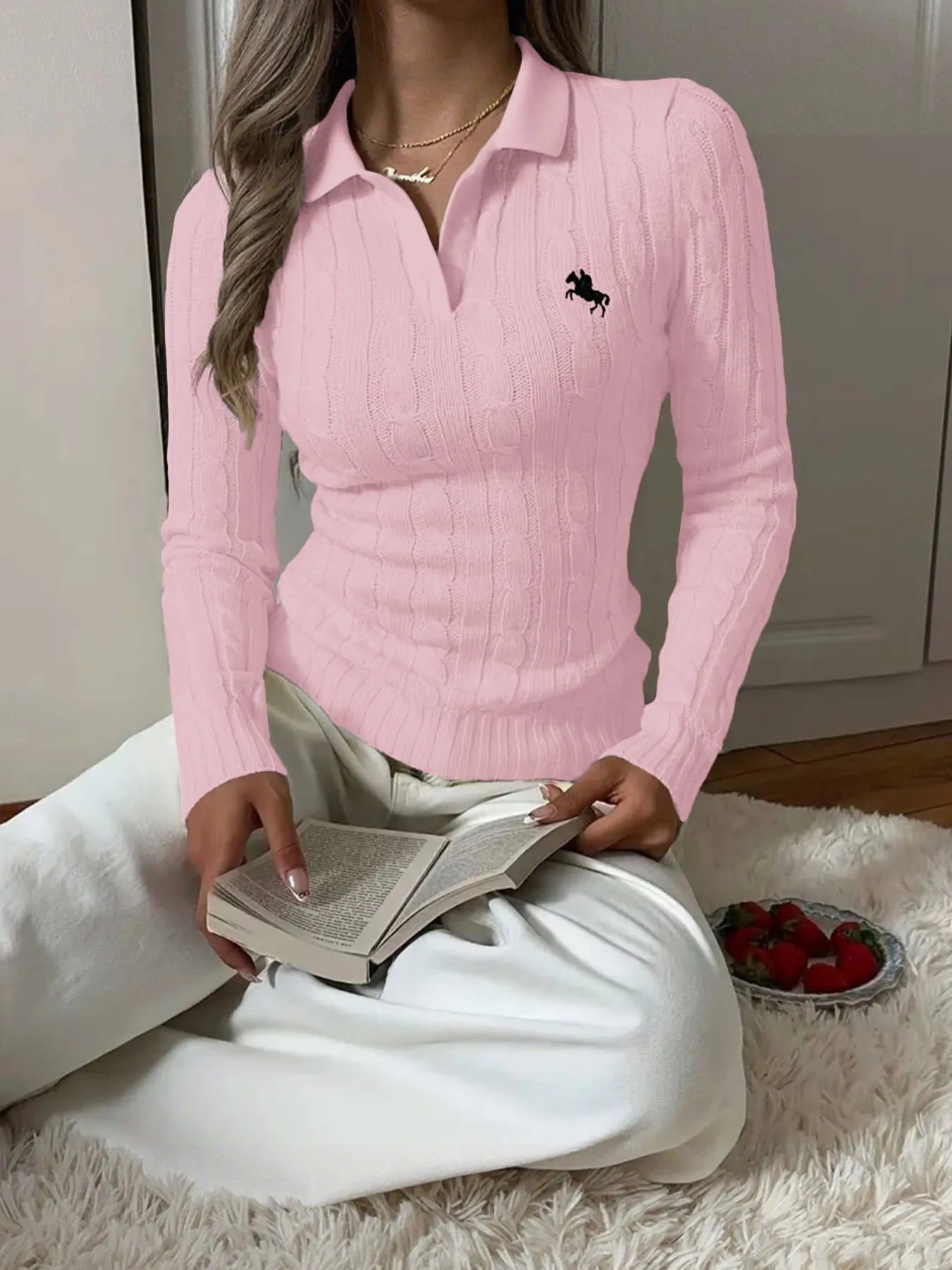 Cable Knit Long Sleeve Sweater