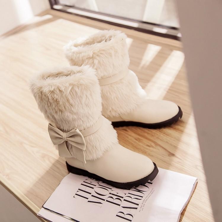 Fashion Bow Slope Intense Plush Warm Snow Boots Uggs