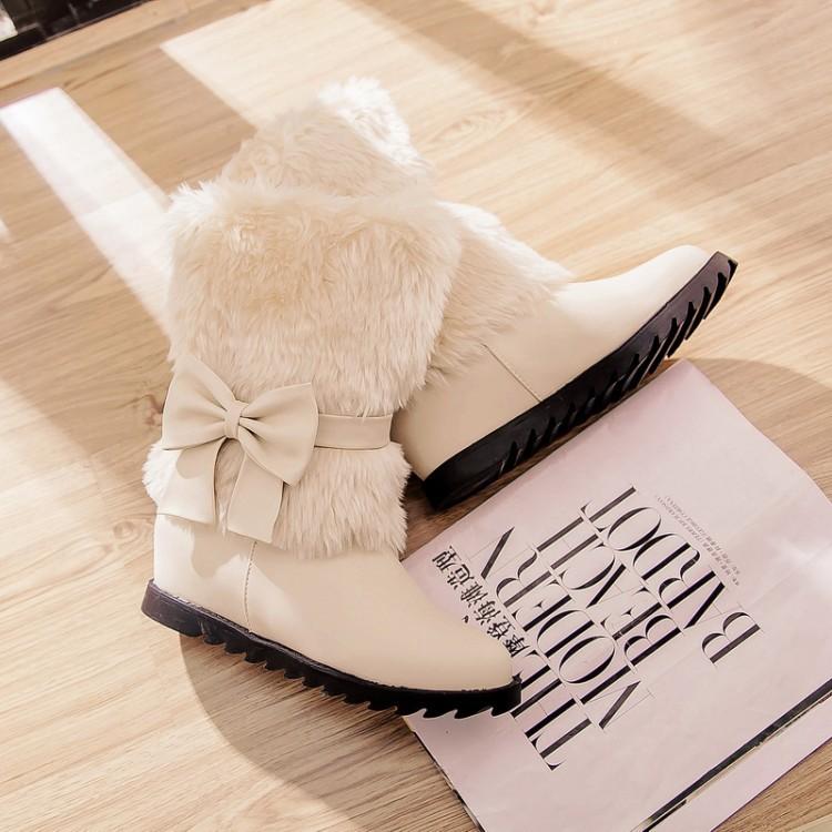 Fashion Bow Slope Intense Plush Warm Snow Boots Uggs