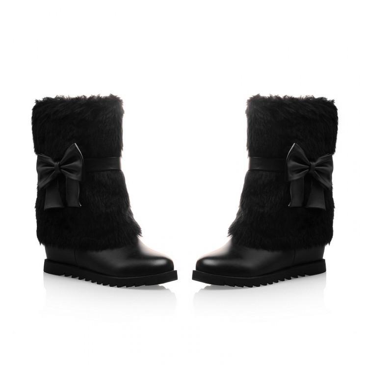 Fashion Bow Slope Intense Plush Warm Snow Boots Uggs