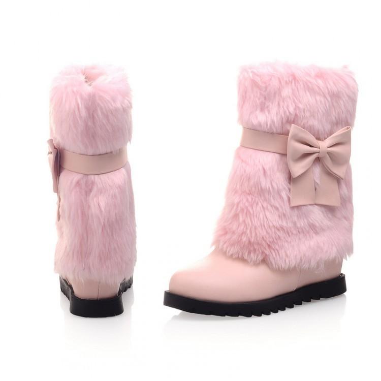 Fashion Bow Slope Intense Plush Warm Snow Boots Uggs