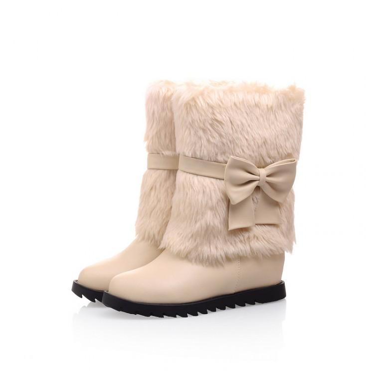 Fashion Bow Slope Intense Plush Warm Snow Boots Uggs