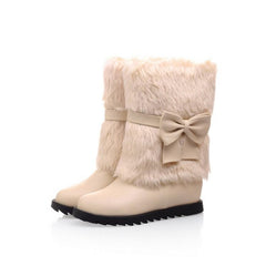 Fashion Bow Slope Intense Plush Warm Snow Boots Uggs