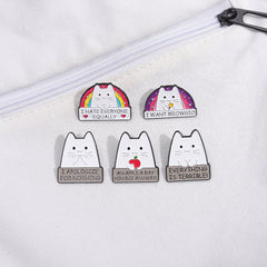 Cartoon Rainbow Cat Pins