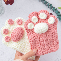 Diy Kawaii Half Finger Cat Claw Gloves