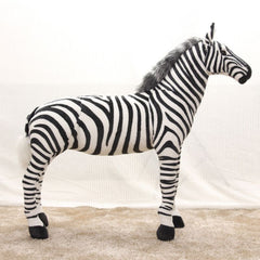 37/ 45/ 56/ 63cm Soft Stuffed Plush Animal Horse Pillow Realistic Zebra Toys for Birthday Gift Sofa Cushion for Adults Children