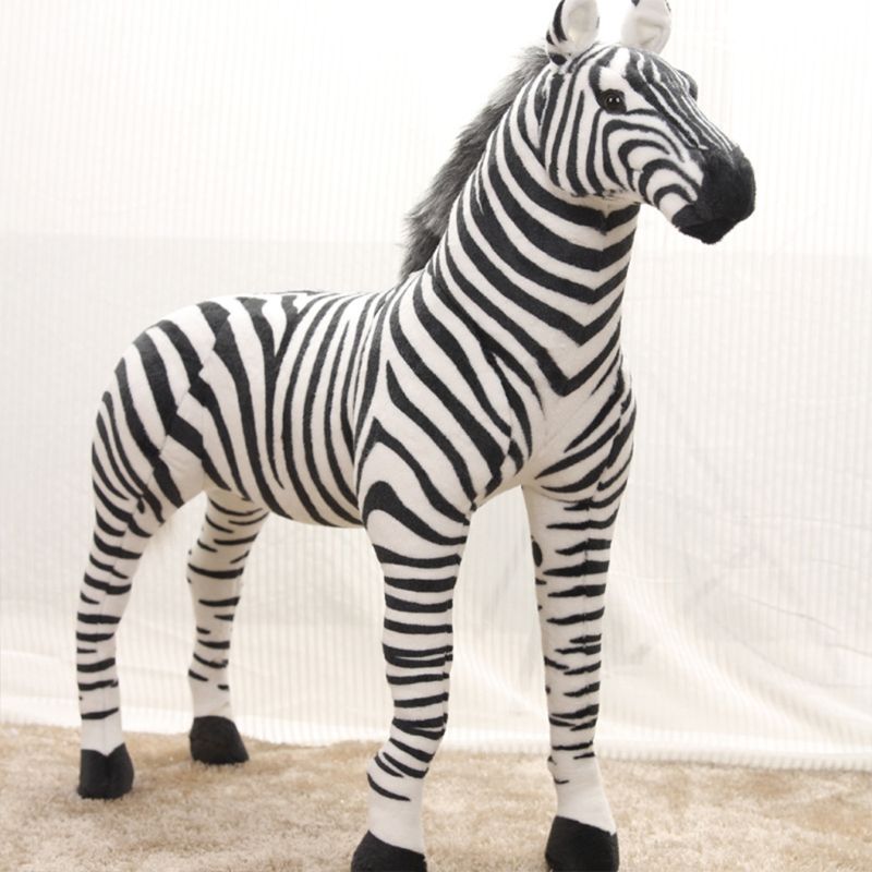 37/ 45/ 56/ 63cm Soft Stuffed Plush Animal Horse Pillow Realistic Zebra Toys for Birthday Gift Sofa Cushion for Adults Children