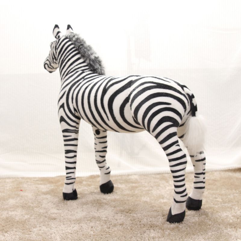 37/ 45/ 56/ 63cm Soft Stuffed Plush Animal Horse Pillow Realistic Zebra Toys for Birthday Gift Sofa Cushion for Adults Children