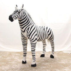 37/ 45/ 56/ 63cm Soft Stuffed Plush Animal Horse Pillow Realistic Zebra Toys for Birthday Gift Sofa Cushion for Adults Children