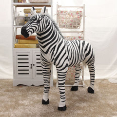 37/ 45/ 56/ 63cm Soft Stuffed Plush Animal Horse Pillow Realistic Zebra Toys for Birthday Gift Sofa Cushion for Adults Children