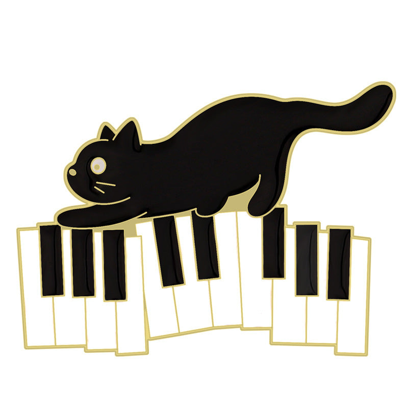 Black Cat Piano Note Pins