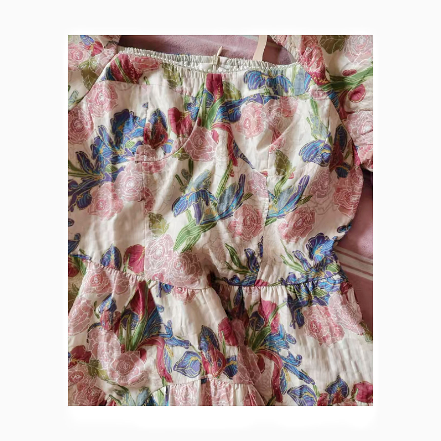 Dalila Floral Pearl Decorated Vintage-Inspired Dress