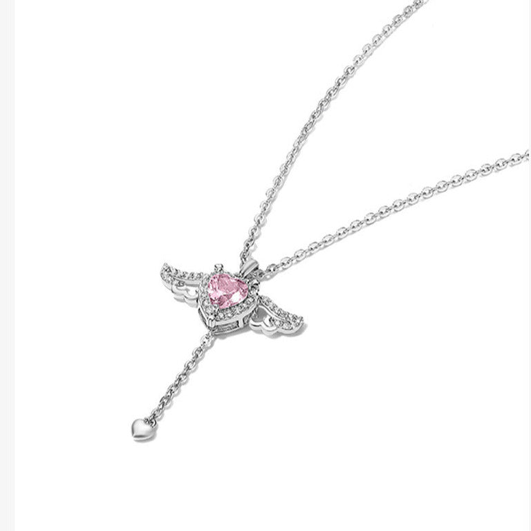 Cupid Heart Angel Wings Necklace