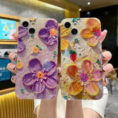 Oil Painting Floral Glossy Phone Case