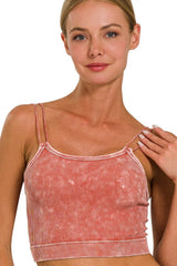 Washed Ribbed Seamless Double Strap Brami