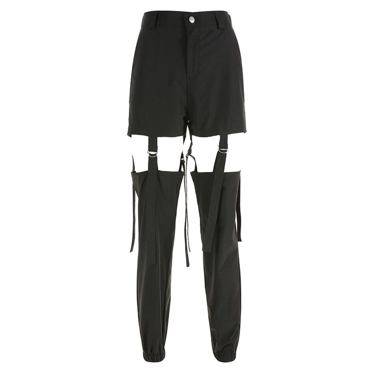 Combat Removable Buckle Hollow Out Pants