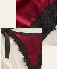 Elegant lace satin sexy lingerie set