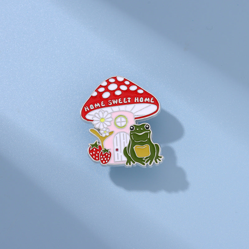 Cartoon Cute Mushroom Frog Pins