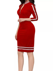 Striped Bodycon Long Sleeve Dress