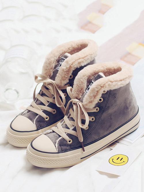 Fashion Warm Fuzzy Plush Sneakers