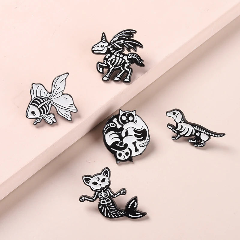 Animal Unicorn Skull Pins