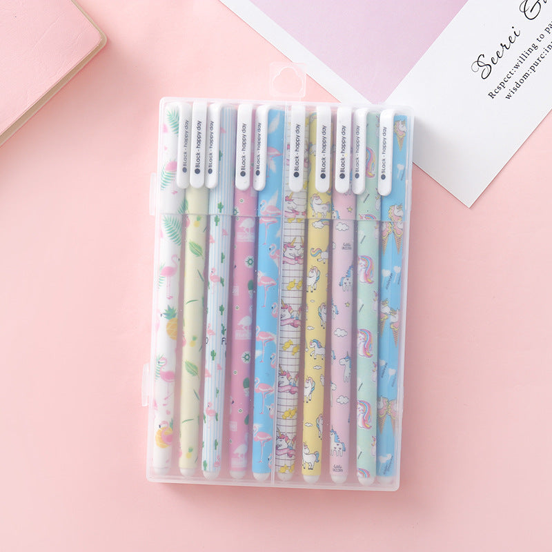 Kawaii Flower Gel Pen Set (Pack of 10)