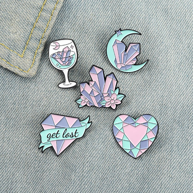 Diamond Flower Pins