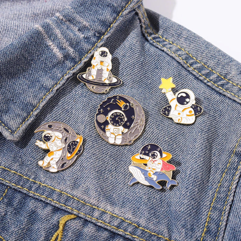 Astronaut Whale Shape Pins