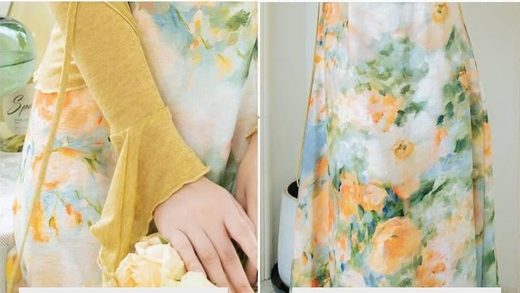 Summer Garden 2-Piece Floral Print Cottagecore Dress Set