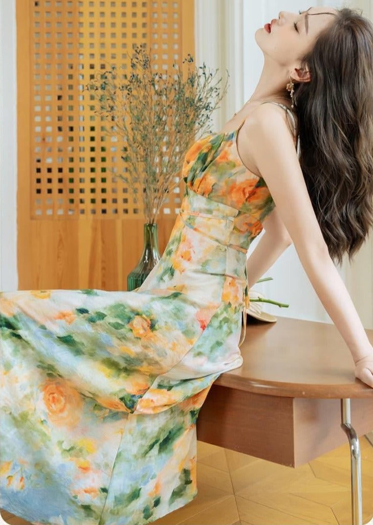 Summer Garden 2-Piece Floral Print Cottagecore Dress Set