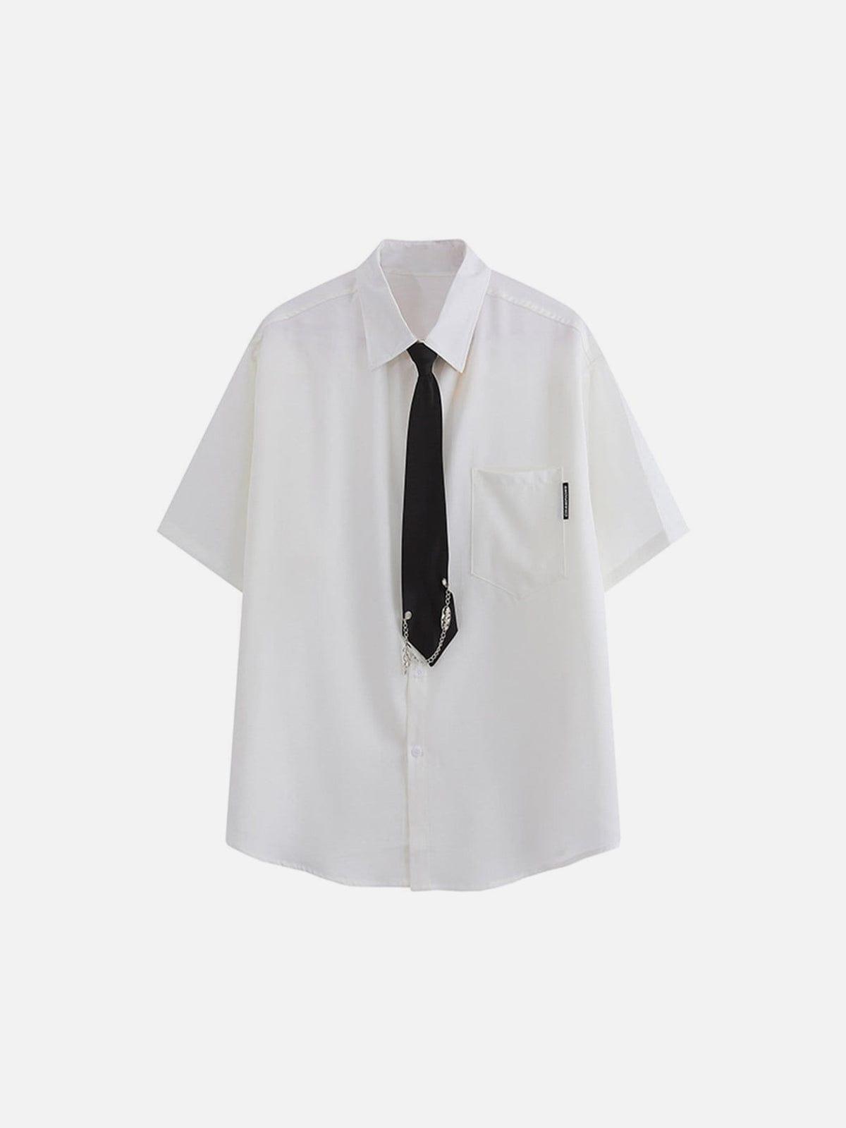 Falme Chain Tie Short Sleeve Shirt