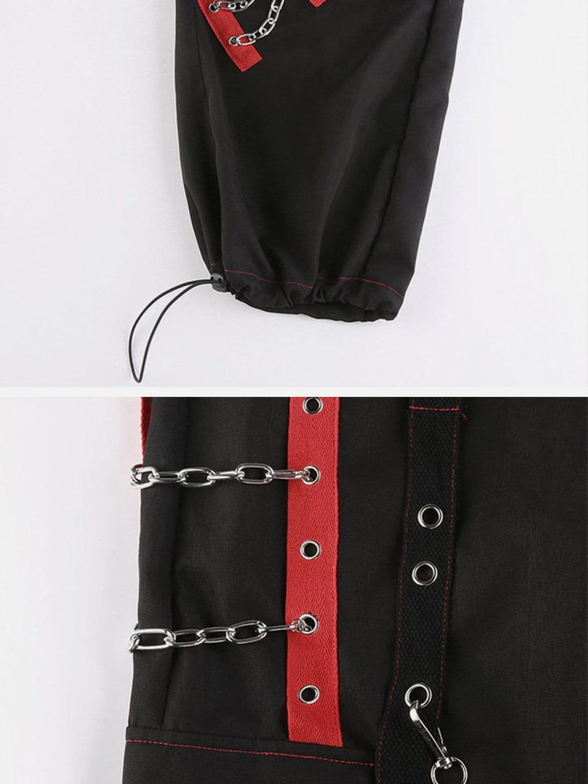 Patchwark Ribbons Chain Pants