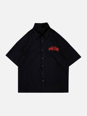 Dark Letters Embroidery Shirt