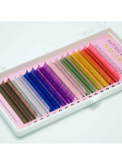 8 Colors Rainbow Colored Eyelash Extension Faux Mink