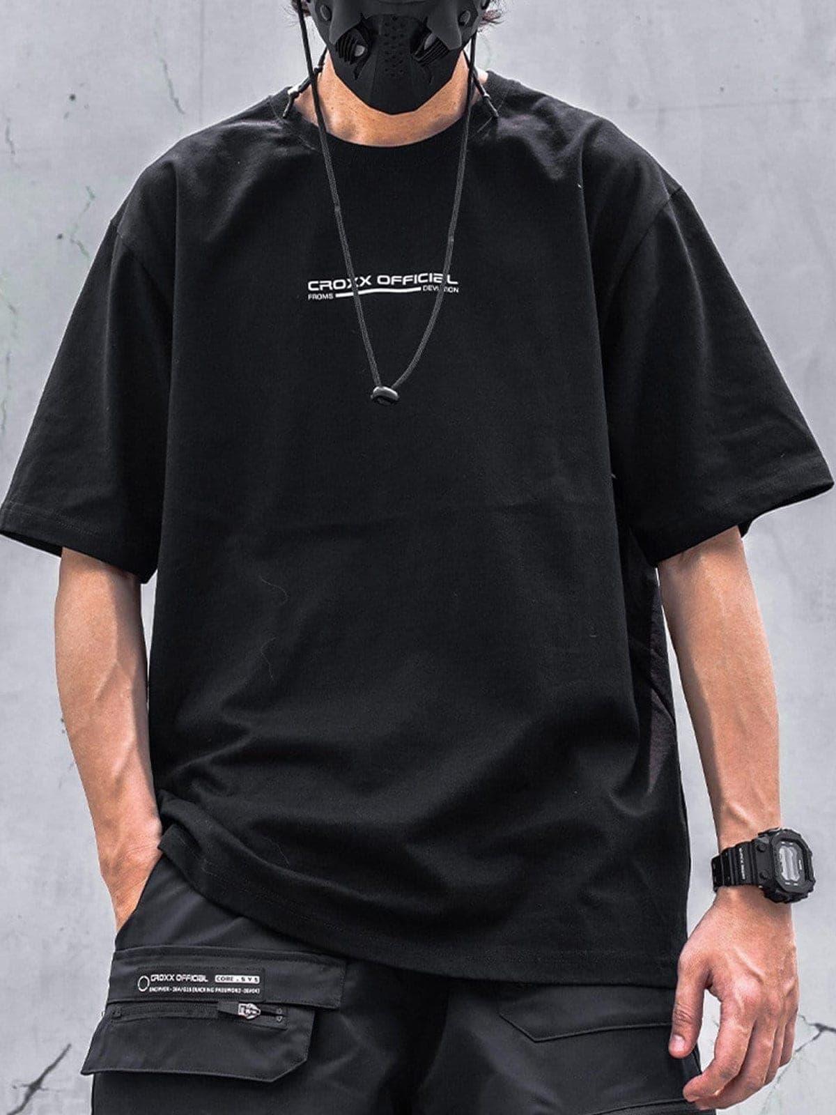 Functional Reflective Strip Print Cotton Tee
