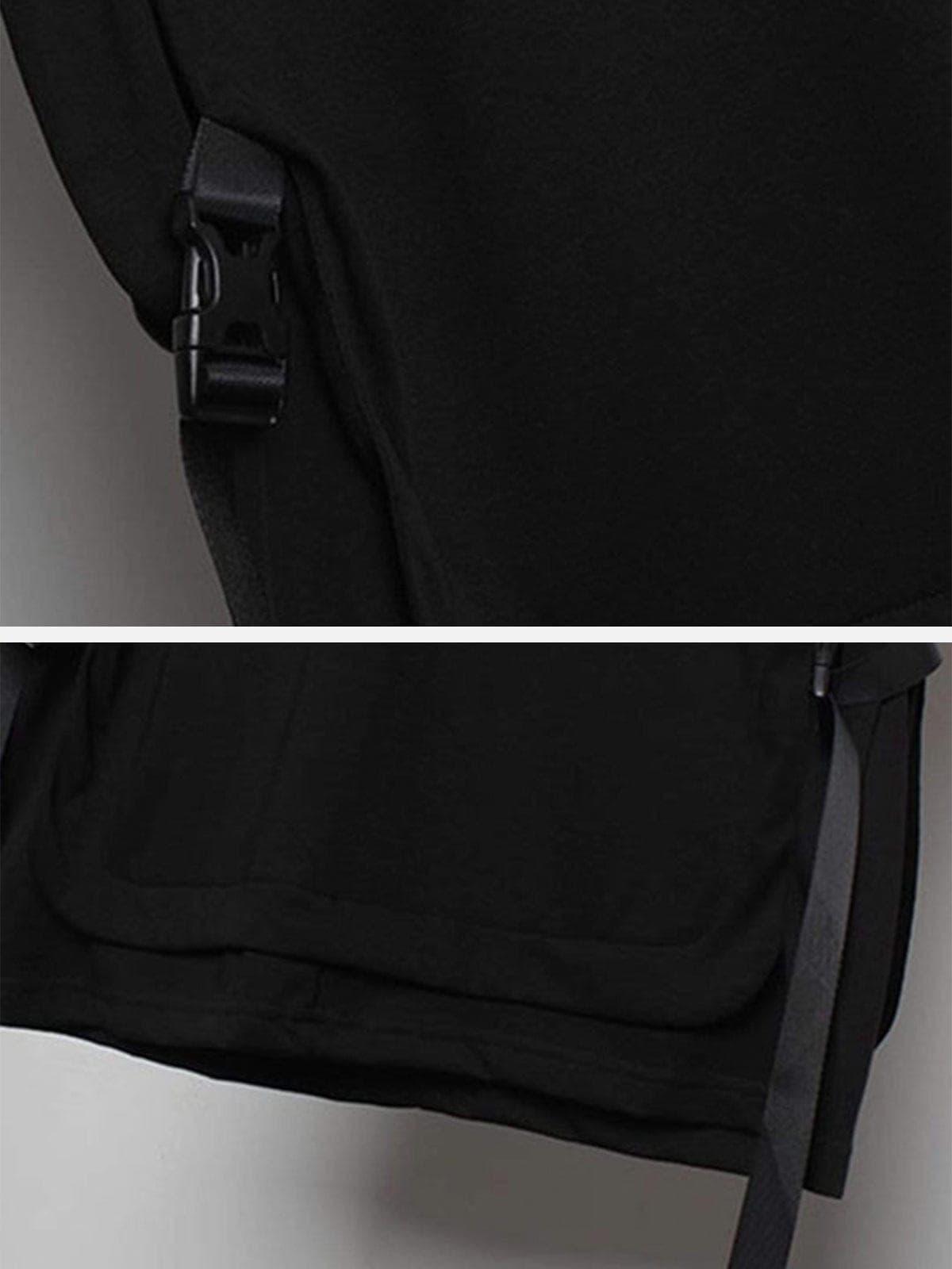 Fake Two-piece Buckle Streamer Tee