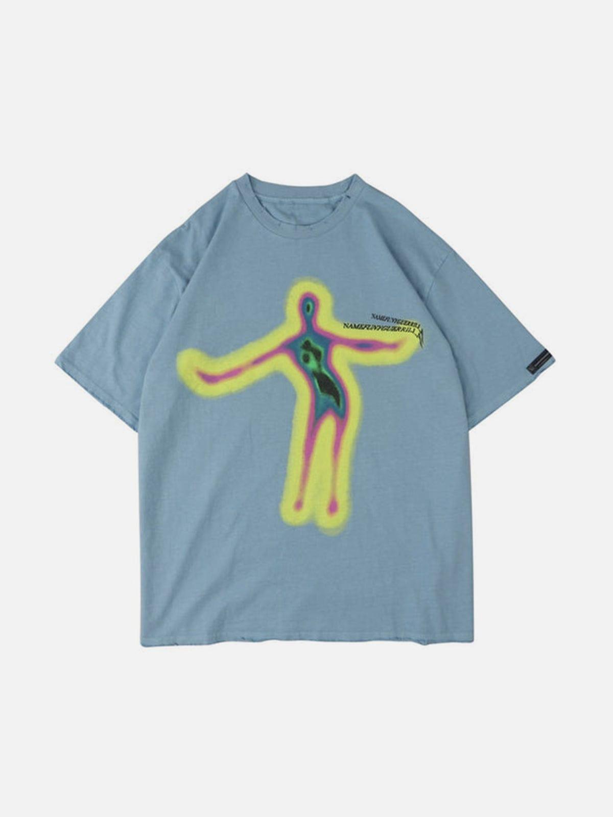 Distorted Portrait Graphic Cotton Tee
