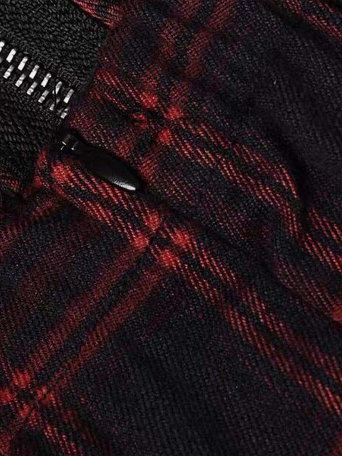 Dark Rock Plaid Chain Dress