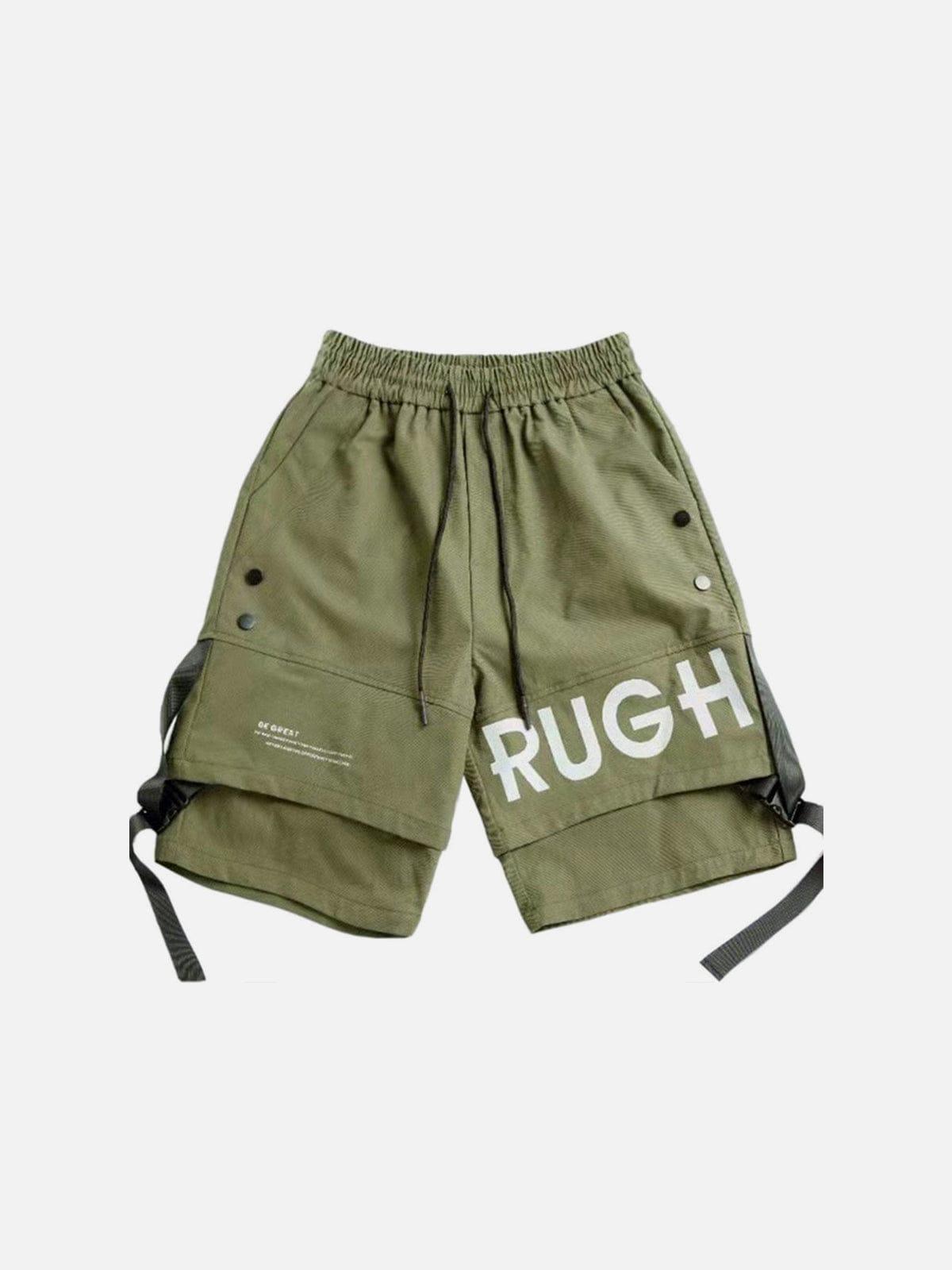 Drawstring Letter Shorts