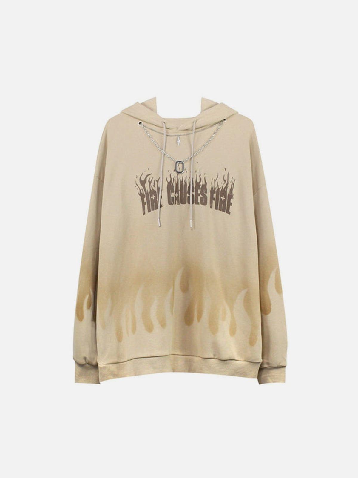 Gradient Flame Print Hoodie
