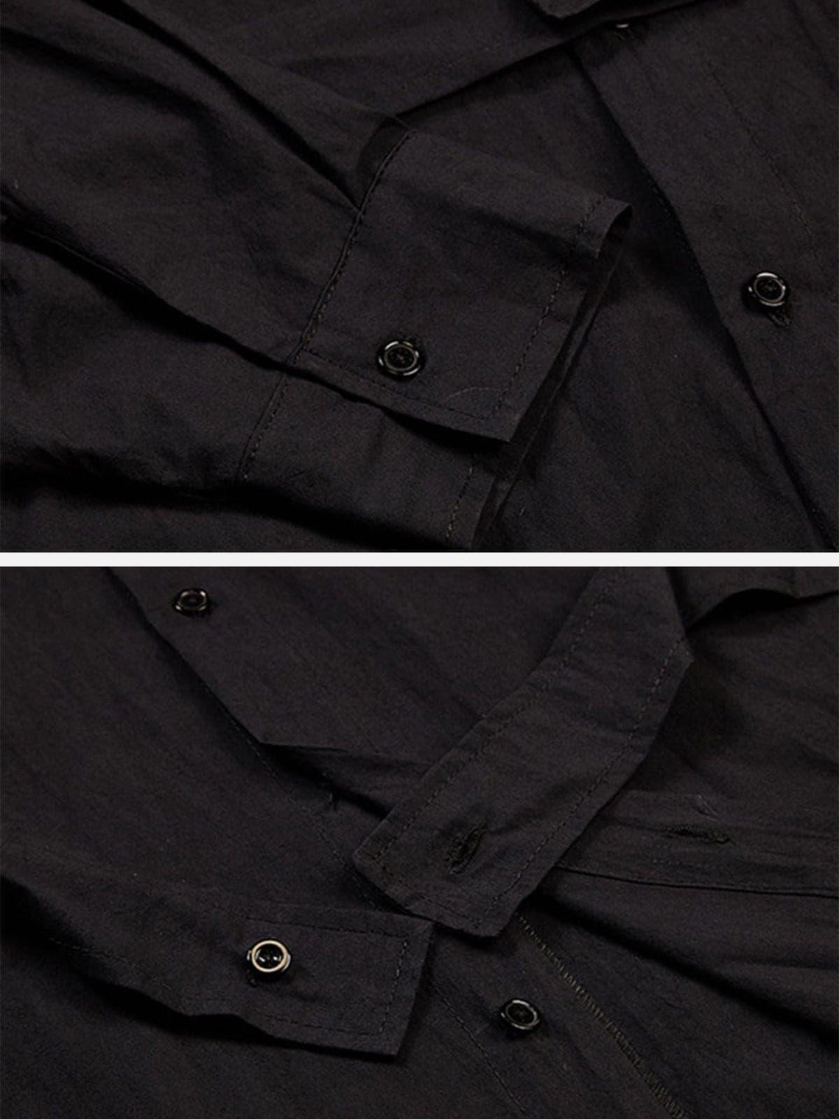 Dark Function Strap Oversized Long Sleeve Shirt